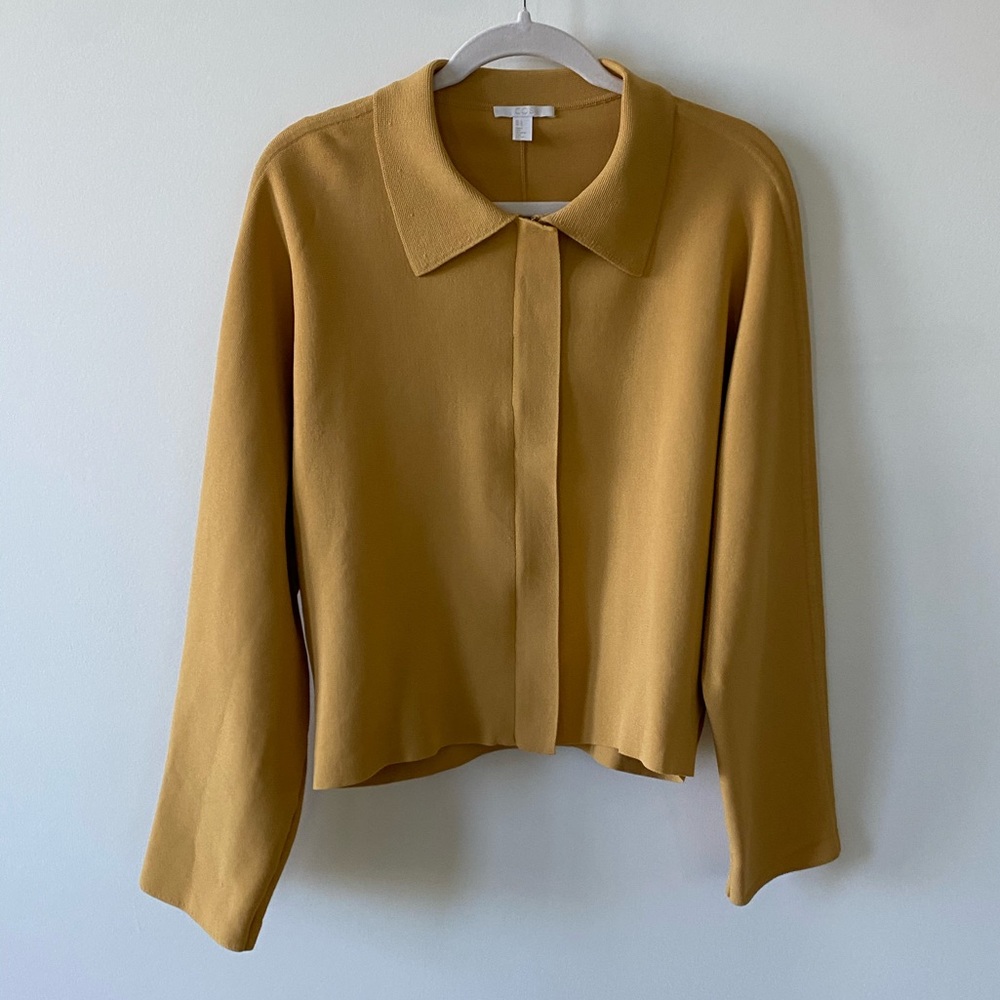 COS Mustard Zip Sweater size L